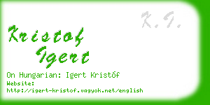 kristof igert business card